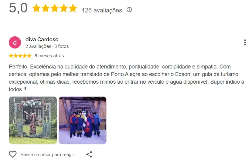 Avaliação Google - Transfer Edson Muller 3
